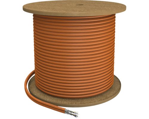 Kabeltrommel mit orangefarbenem Kabel