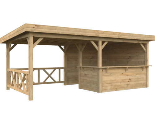 Pavillon Palmako Lenna 16,6 m² Set 310 inkl. Tresen, Rückwand und Geländer 588 x 300 cm tauchimprägniert braun Pavillon Palmako Lenna 16,6 m² Set 310 inkl. Tresen, Rückwand und Geländer 588 x 300 cm tauchimprägniert braun