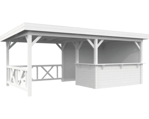 Pavillon Palmako Lenna 16,6 m² Set 310 inkl. Tresen, Rückwand und Geländer 588 x 300 cm weiß Pavillon Palmako Lenna 16,6 m² Set 310 inkl. Tresen, Rückwand und Geländer 588 x 300 cm weiß
