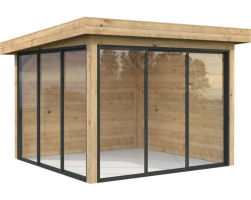 Pavillon Palmako Lenna Slide Plus 8,3 m² Set 701 300 x 300 cm tauchimprägniert braun