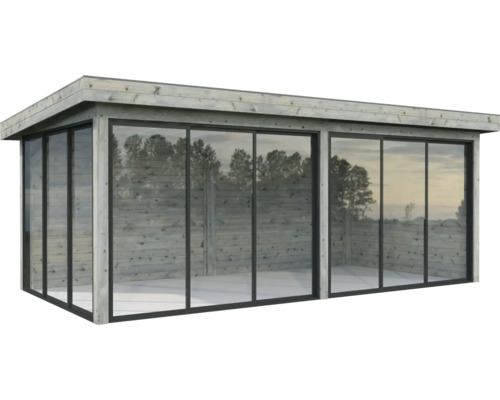 Pavillon Palmako Lenna Slide Plus 16,6 m² Set 702 588 x 300 cm tauchimprägniert grau