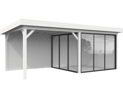 Pavillon Palmako Lenna Slide Plus 16,6 m² Set 705 588 x 300 cm weiß