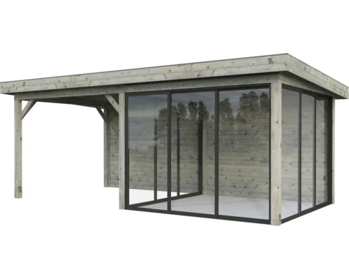 Pavillon Palmako Lenna Slide 16,6 m² Set 406 588 x 300 cm tauchimprägniert grau