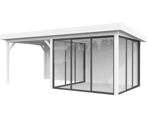 Pavillon Palmako Lenna Slide Plus 16,6 m² Set 706 588 x 300 cm weiß