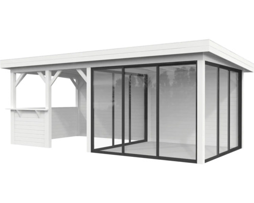 Pavillon Palmako Lenna Slide Plus 16,6 m² Set 708 588 x 300 cm weiß