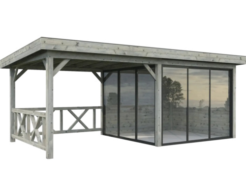 Pavillon Palmako Lenna Slide 16,6 m² Set 403 inkl. Geländer 588 x 300 cm tauchimprägniert grau Pavillon Palmako Lenna Slide 16,6 m² Set 403 inkl. Geländer 588 x 300 cm tauchimprägniert grau