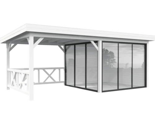 Pavillon Palmako Lenna Slide Plus 16,6 m² Set 703 588 x 300 cm weiß