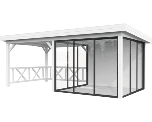 Pavillon Palmako Lenna Slide 16,6 m² Set 404 588 x 300 cm weiß