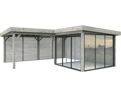 Pavillon Palmako Lenna Slide Plus 24,9 m² Set 711 588 x 588 cm tauchimprägniert grau Pavillon Palmako Lenna Slide Plus 24,9 m² Set 711 588 x 588 cm tauchimprägniert grau