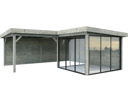 Pavillon Palmako Lenna Slide 24,9 m² Set 412 588 x 588 cm tauchimprägniert grau