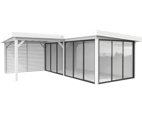 Pavillon Palmako Lenna Slide 24,9 m² Set 414 588 x 588 cm weiß