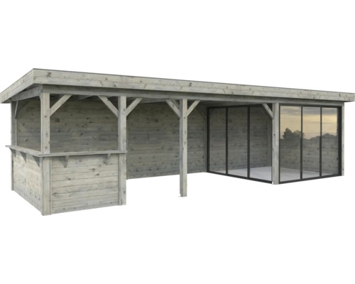 Pavillon Palmako Lenna Slide 24,9 m² Set 415 876 x 300 cm tauchimprägniert grau