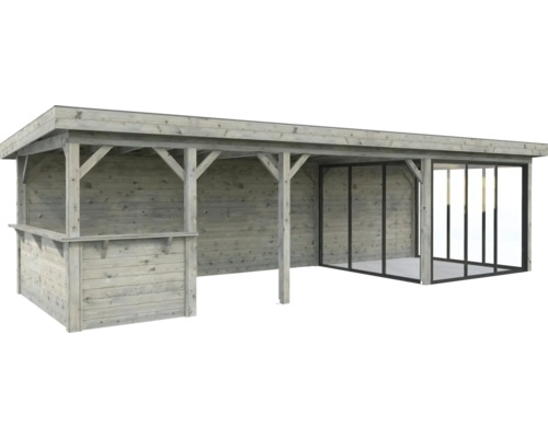 Pavillon Palmako Lenna Slide Plus 24,9 m² Set 716 876 x 300 cm tauchimprägniert grau