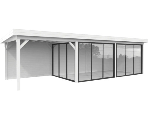 Pavillon Palmako Lenna Slide Plus 24,9 m² Set 717 876 x 300 cm weiß