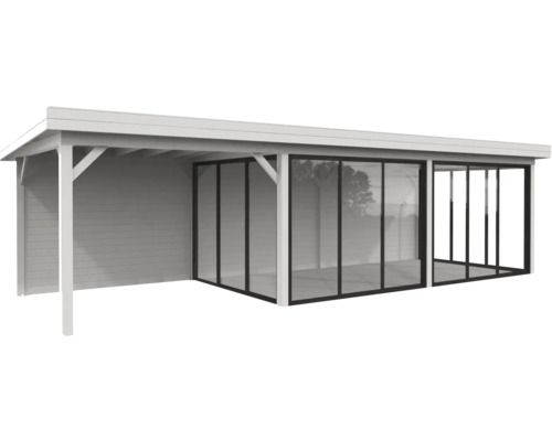 Pavillon Palmako Lenna Slide Plus 24,9 m² Set 718 876 x 300 cm weiß