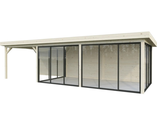 Pavillon Palmako Lenna Slide 24,9 m² Set 418 876 x 300 cm natur