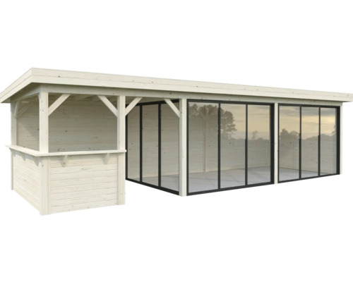 Pavillon Palmako Lenna Slide Plus 24,9 m² Set 719 876 x 300 cm natur