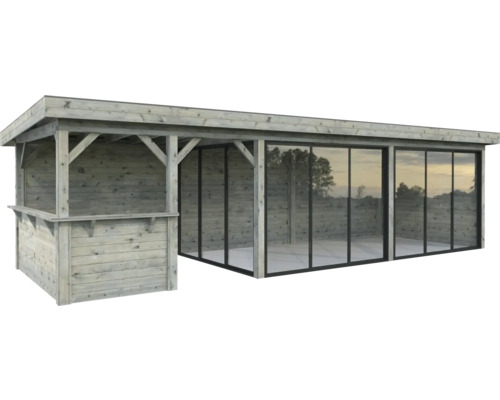 Pavillon Palmako Lenna Slide Plus 24,9 m² Set 719 876 x 300 cm tauchimprägniert grau