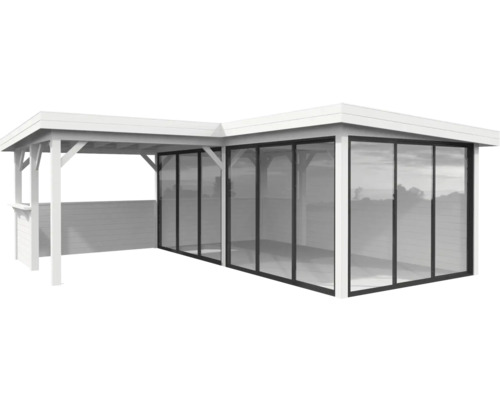 Pavillon Palmako Lenna Slide 24,9 m² Set 423 588 x 588 cm weiß