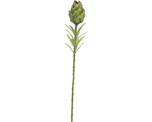 Künstliche Artischockenblume mit Stiel und Blättern