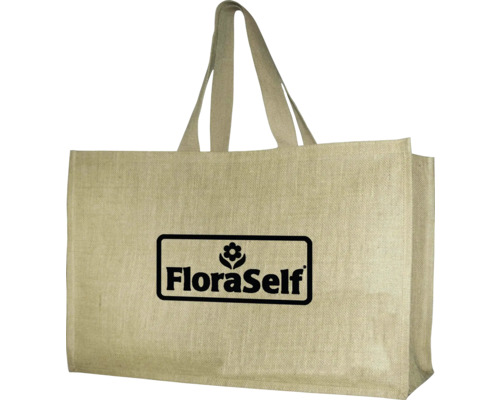 Jute-Einkaufstasche mit FloraSelf Logo