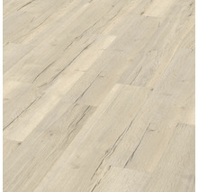 Helle Laminatbodenfläche mit Holzstruktur.