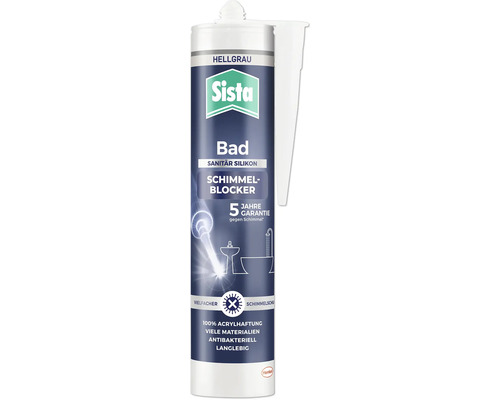 Sista Sanitär-Silikon gegen Schimmel hellgrau 280 ml Sista Bad Sanitär Silikon hellgrau