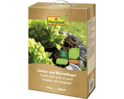 Gartendünger, Rasendünger & Bodenaktivator FloraSelf Nature vegan 5 kg für 100 m² Gartendünger, Rasendünger & Bodenaktivator FloraSelf Nature vegan 5 kg für 100 m²