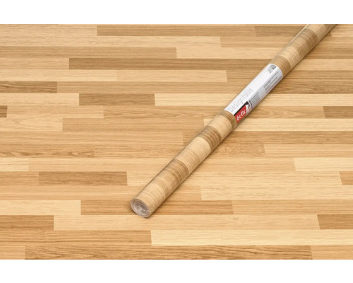 Rolle Designfolie mit Holzoptik auf Holzboden