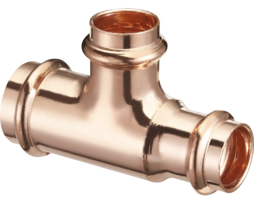 Pressfitting T-Stück Kupfer Presskontur V + M 28 x 22 x 22 mm DVGW für Kupferrohr Pressfitting T-Stück aus Kupfer