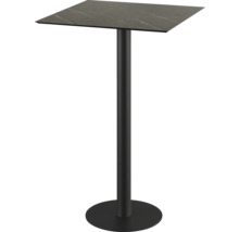 Stehtisch mit quadratischer Tischplatte und zentralem Fuß