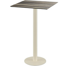 Stehtisch mit quadratischer Tischplatte und Metallgestell