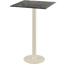 Stehtisch mit quadratischer Tischplatte und Mittelfuß