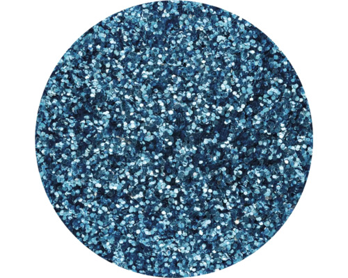 Kreisförmige Darstellung von blauem Glitzer