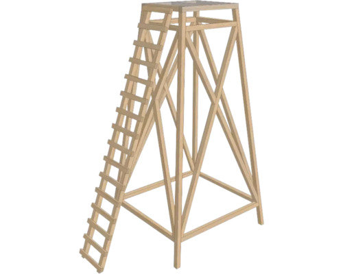 Untergestell Fichte 5 Meter Höhe für Jagdkanzel Hochsitz-Bausatz mit Pultdach Fichte mit/ohne Schalung 1500 x 2060 x 1220 mm Hochsitz aus Holz mit Leiter