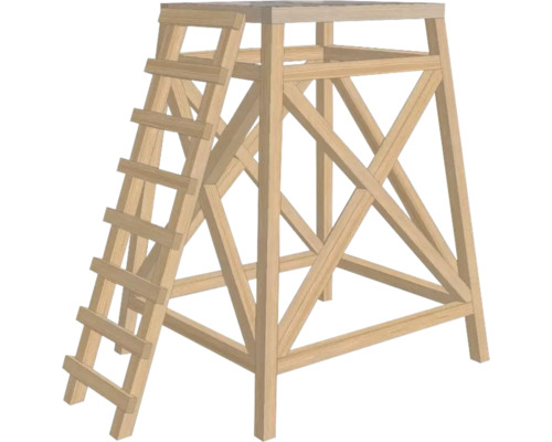 Untergestell Lärche 3 Meter Höhe für Jagdkanzel Hochsitz-Bausatz mit Pultdach Lärche mit Schalung 1500 x 2060 x 1220 mm Hochsitz aus Holz mit Leiter