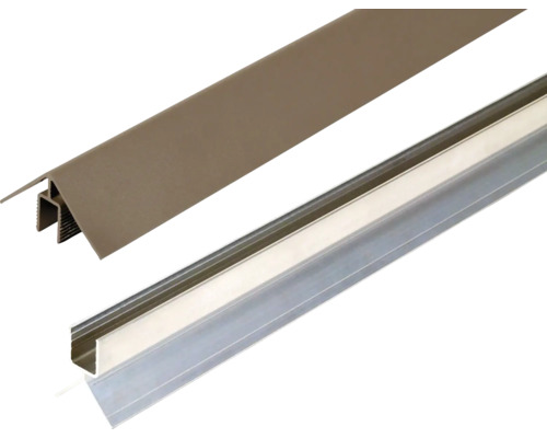 Konsta Eckwinkelset für Fassadenprofil Nativo 2-teilig dunkelbraun 2200 x 50 x 50 mm