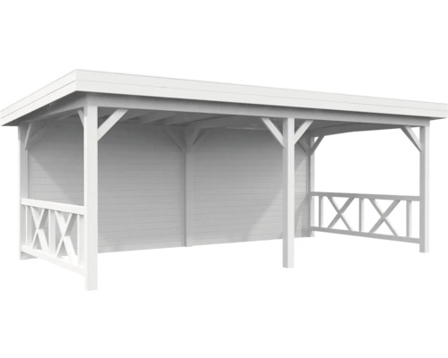 Pavillon Palmako Lenna 16,6 m² Set 308 inkl. Rückwand und Geländer 588 x 300 cm weiß Pavillon Palmako Lenna 16,6 m² Set 308 inkl. Rückwand und Geländer 588 x 300 cm weiß