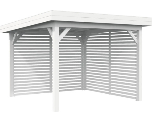 Pavillon Palmako Lenna 8,3 m² Set 302 inkl. Lamellenwände 300 x 300 cm weiß Freistehender Pavillon mit Lamellenwänden