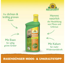 Neudorff Rasendünger Moos- und Unkrautstopp, 1 Liter Flasche