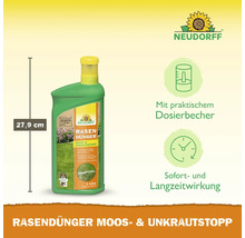 Flasche Neudorff Rasendünger Moos- und Unkrautstopp mit einer Höhe von 27,9 cm