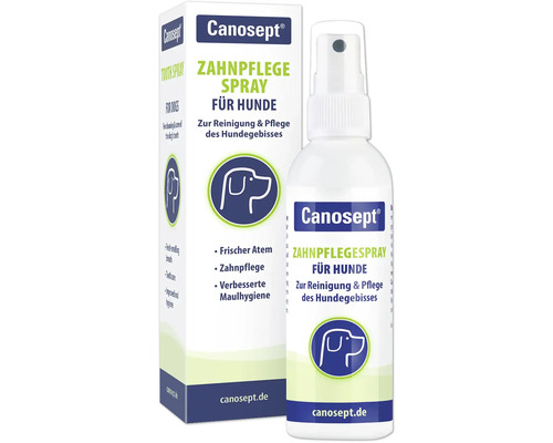 Zahnpflegespray Canosept Hunde 100 ml Canosept Zahnplegespray für Hunde mit Sprühkopf und Verpackung