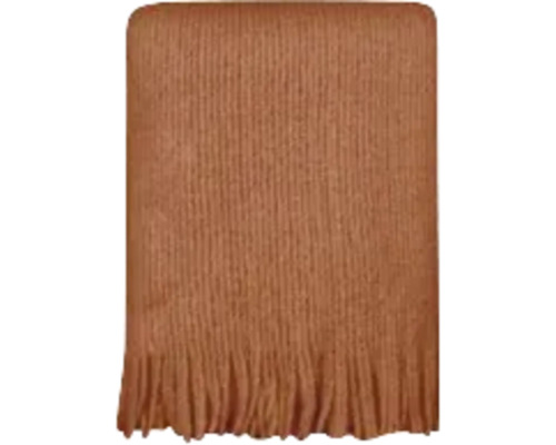 Braune Sofadecke mit Fransen