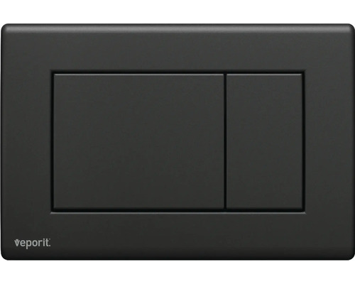 veporit Betätigungsplatte CLASSIC Platte schwarz matt / Taster schwarz matt mit Anti-Fingerprint und Antibakteriell Vaporit Betätigungsplatte für Spülkasten mit zwei Tasten