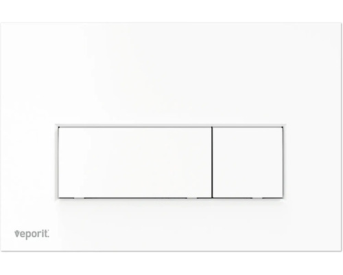 veporit Betätigungsplatte SQUARE Platte weiß matt / Taster weiß matt mit Anti-Fingerprint und Antibakteriell Veporit Betätigungsplatte für WC