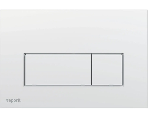 veporit Betätigungsplatte SQUARE Platte chrom matt / Taster chrom matt mit Anti-Fingerprint und Antibakteriell Veporit Betätigungsplatte mit zwei Tasten für Toilettenspülung