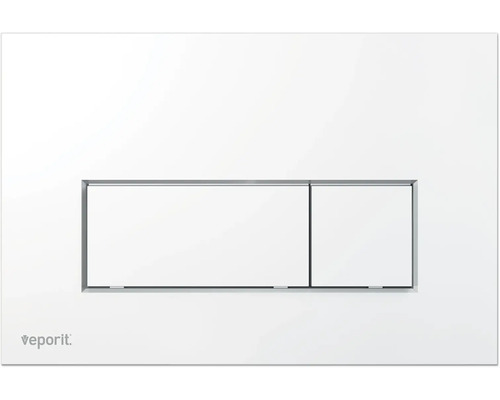 veporit Betätigungsplatte SQUARE Platte chrom glänzend / Taster chrom glänzend mit Anti-Fingerprint und Antibakteriell Veporit Betätigungsplatte für WC Spülkästen mit zwei Tasten