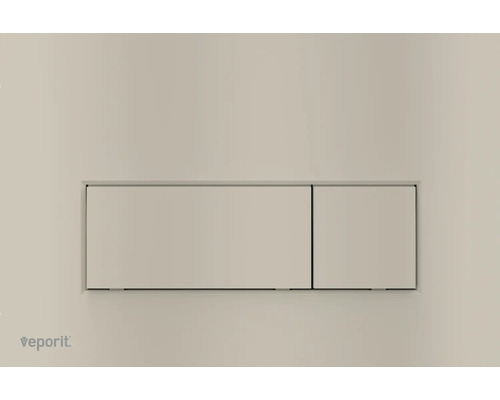veporit Betätigungsplatte SQUARE Platte nickel matt / Taster nickel matt mit Anti-Fingerprint und Antibakteriell Toilettenspülung mit zwei Tasten