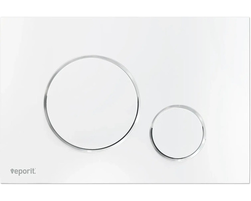 veporit Betätigungsplatte ROUND Platte chrom glänzend / Taster chrom glänzend Vaporit Betätigungsplatte für die Toilettenspülung mit zwei Tasten