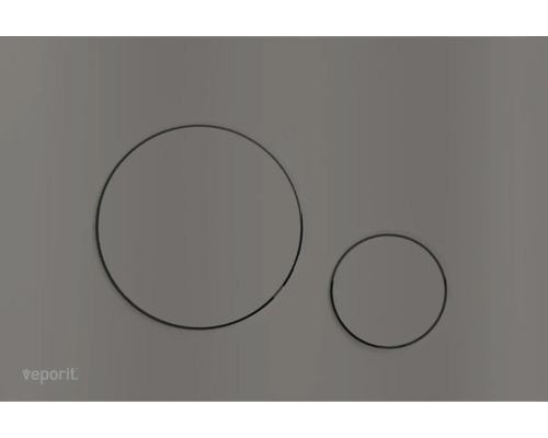 veporit Betätigungsplatte ROUND Platte gun metal matt / Taster gun metal matt mit Anti-Fingerprint und Antibakteriell Zwei Dichtungsringe unterschiedlicher Größe